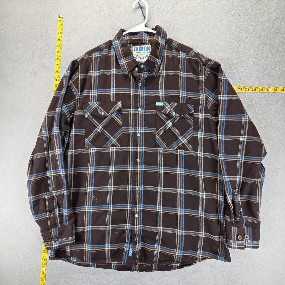 Dixxon Shirt Mens 2XL Brown Plaid Flannel Form Function 13th Anniversary